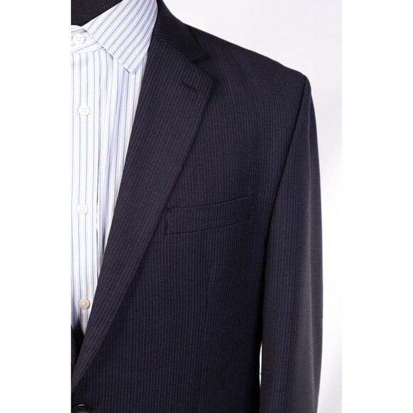 CHAPS Mens Black Wool Blend 2 Button Blazer Sport Coat Single Vent Size 44R - Picture 5 of 12